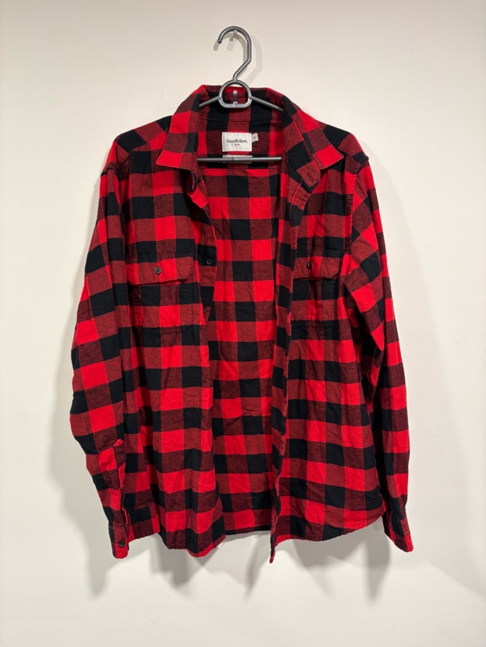 Goodfellow & Co Red and Black Buffalo Plaid Button-Down Shirt